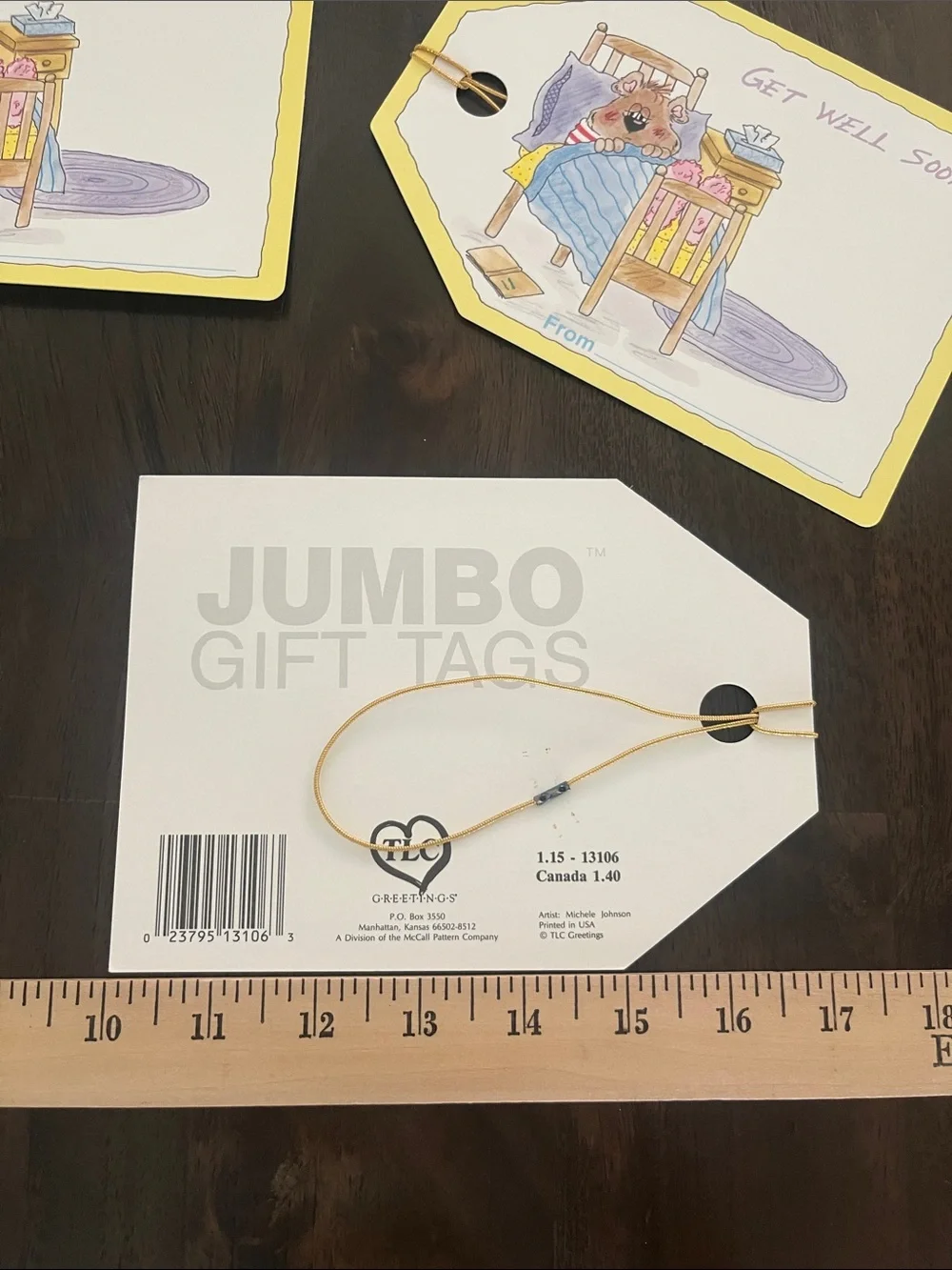 Vintage Jumbo Gift Tags large Cute Animal Gift Tags Yellow & Pink TLC Creations